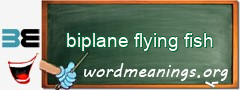 WordMeaning blackboard for biplane flying fish